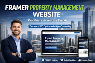 build property management website, real estate, investors, website in framer