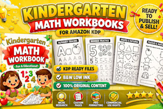 design kids activity book for amazon KDP preschool kindergarten workbook