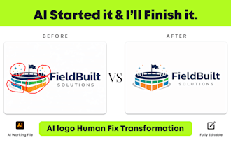 fix, edit and convert your ai generated logo into a professional vector