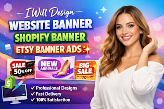 design etsy shop ebay store banner shopify website banner logo poster ads