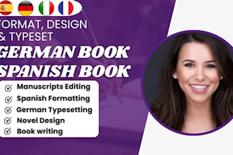format, edit, design spanish book layout,KDP german book italian manuscript book
