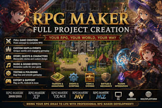 develop or fix your rpg maker game, create plugins, systems