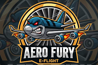draw awesome style for angry jumbo jet plane mascot logo design service