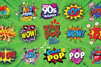 design custom comic text and cartoon typography