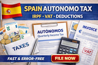 file spain autonomo tax return with deductions vat irpf compliance fast