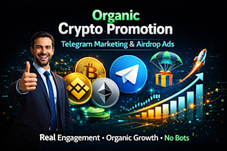 crypto promotion, gain 50k natter via 2days airdrop ads, telegram promotion