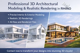 create 3d architectural models and renders in rhino