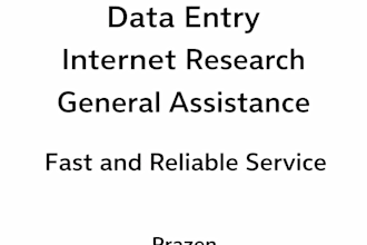 data entry internet research general assistance