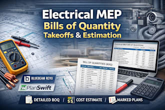 do an electrical mep bills of quantity, takeoffs and estimation costx