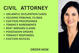 handle eviction cases, possession orders, rent arrears, tenancy claims, response