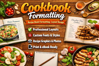 do cookbook recipe book design, healthy recipe layout design, kids cookbook diet