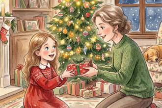 children story book illustration children book illustration for christmas gift