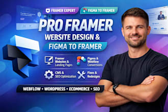 design framer website portfolio developer landing page with animation