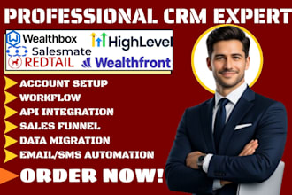 set up wealthbox redtail go high level wealthfront salesmate workflow automation