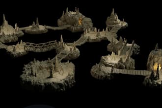 sculpt custom tabletop terains,dnd trpg miniature building,caverns,mountain,rock
