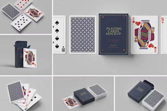 design playing card game card box mockup tuck  package design card illustration