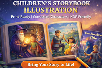 create childrens storybook illustrations for print and KDP