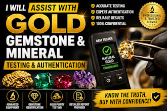assist with gold gemstone and mineral testing and authentication