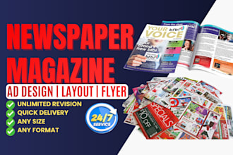professionally design newspaper ad, magazine ad, banner advertising, print ad