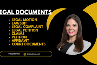 draft legal complaints, motion, contract, appeal, and briefs