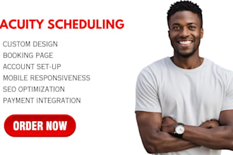 setup acuity scheduling, calendly, booking site and design
