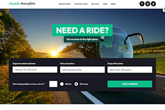 design wix airport shuttle website wedding car booking chauffeur website