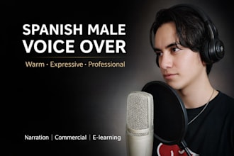 record a professional spanish male voice over