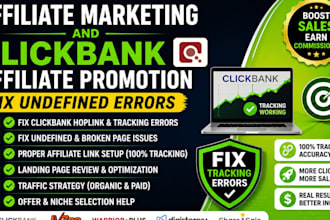 set up clickbank affiliate marketing funnel and fix hoplink errors