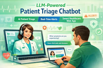 integrate llm ai rag  patient triage chatbot, realtime alerts analysis ai webapp