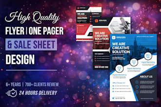 design high quality business flyers, leaflets, or one pagers