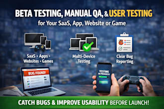 beta test manual test user test your saas website app with detailed QA feedback