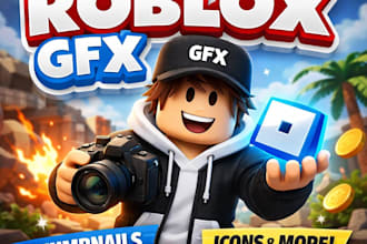 create a high quality 3d roblox gfx thumbnail or icon