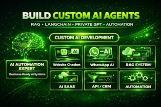 custom ai agents, rag chatbot, langchain bot automation and private gpt setup