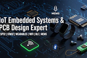 iot embedded sensor devices for smart wearables, pcb, esp32 stm32, mems, wifi bt