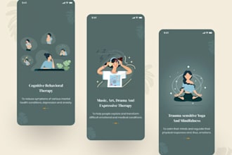 build therapy app, meditation app, yoga app, affirmation app, mental health app