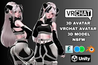 vrchat avatar anime vtuber model furry nsfw avatar  3d model for vrchat straming