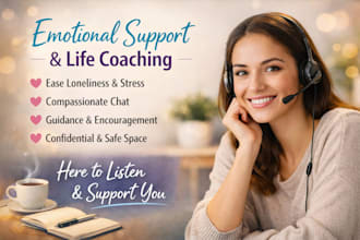 provide emotional support chat to ease loneliness  and life coaching