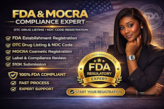handle fda otc listing ,regisration and compliance , mocra product listing
