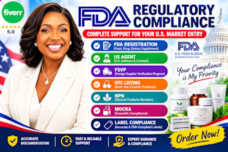fda registration, US agent, fsvp, otc listing, npn, mocra and label compliance