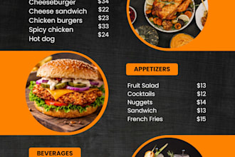 design modern restaurant food menu flyer or price list