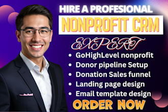 setup nonprofit crm gohighlevel kindful donorperfect blackbaud email template