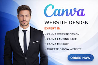 design a professional and responsive canva website or landing page