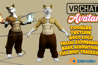custom vrchat avatar in furry avatar fursona vseeface, 3d rigged furry avatar