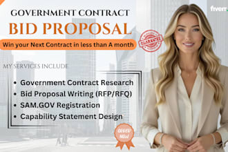 prepare bid proposal rfq research federal government contract