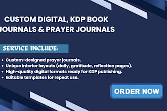 create prayer journal, custom digital journal kdp book journal