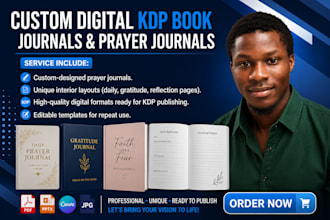 create prayer journal, custom digital journal kdp book journal