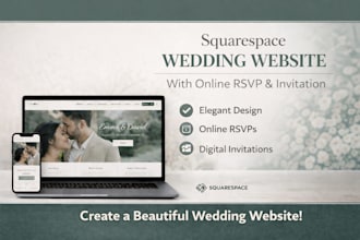 design a squarespace wedding website with online rsvp and invitation