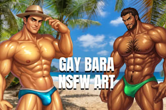 draw gay bara muscle, yaoi, nsfw, fan art, fanart, oc comic, gay character, bara