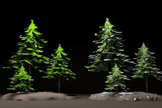 do 3d plants animation,3d trees design, and office flowers for your modeling