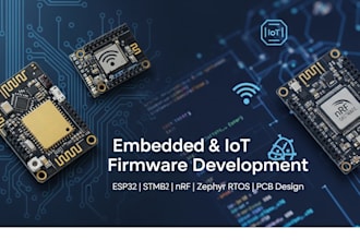 embedded and iot firmware development esp32, stm32, nrf, zephyr, pcb design